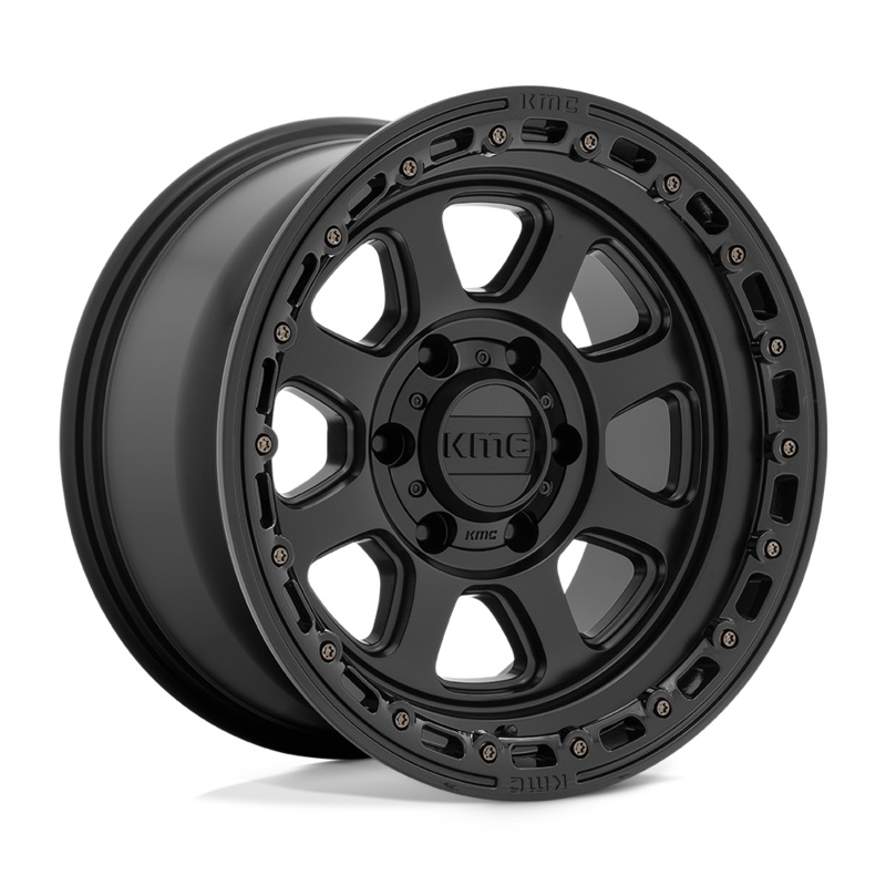 KMC KM548 Chase 17X9 5X127 -12 mm Satin Black With Gloss Black Lip